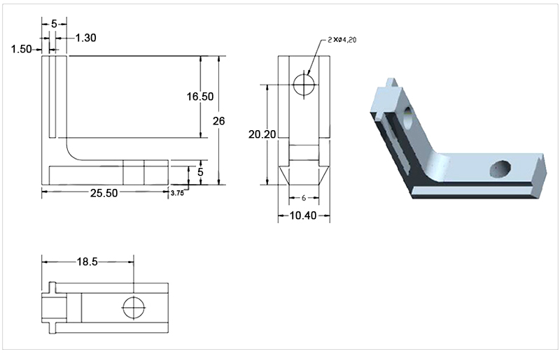 Inside Hidden Corner Joint for 2020 Aluminium Extrusions V-Slot thumbnail 3
