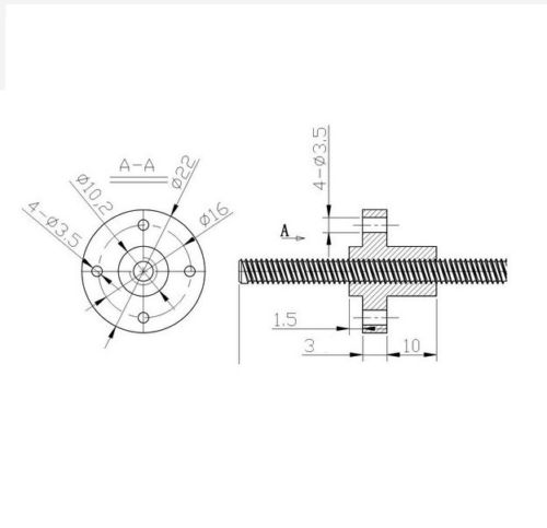 copper nut lead screw 8mm
